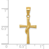 14k Polished Cross Pendant-C3813