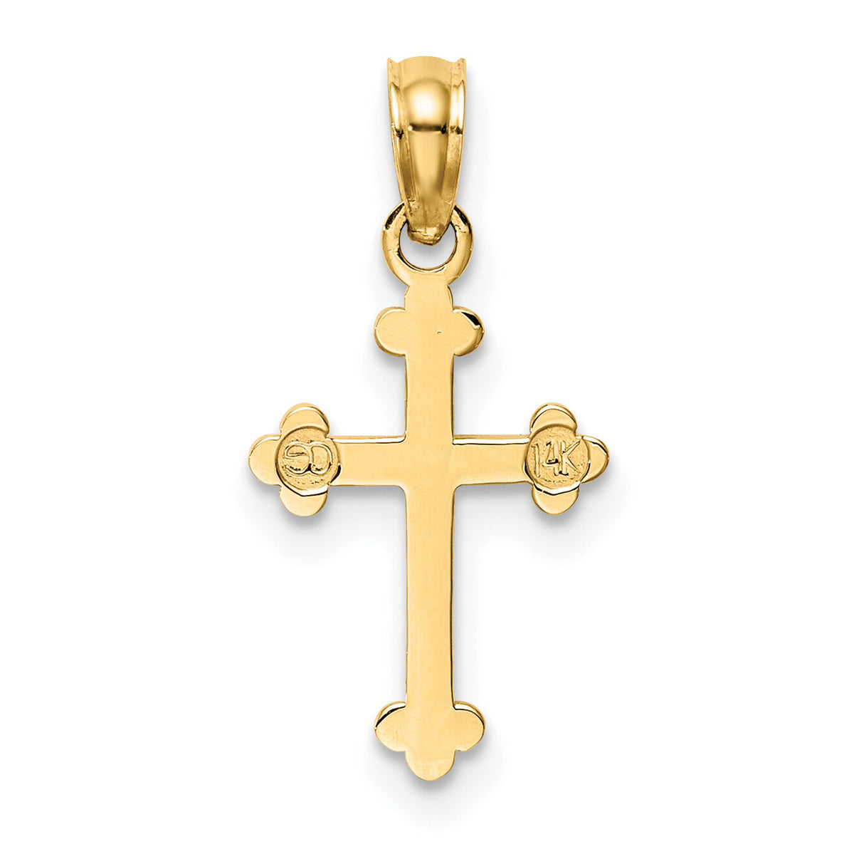 14k Budded Cross Charm-C3818