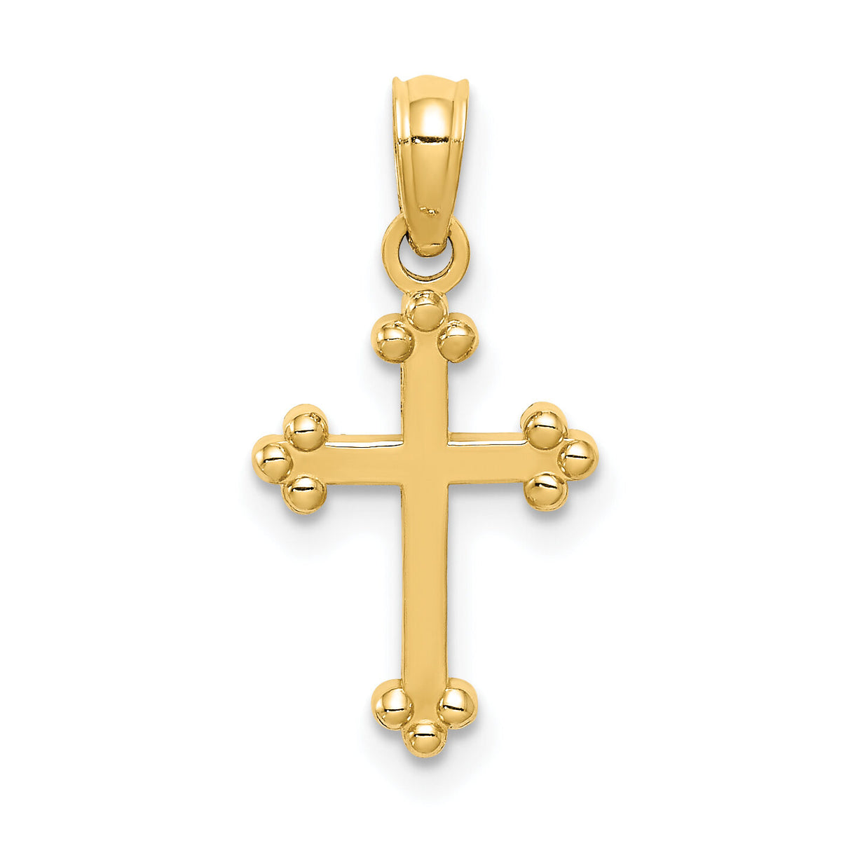 14k Budded Cross Charm-C3818