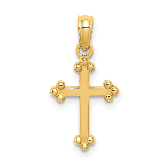 14k Budded Cross Charm-C3818
