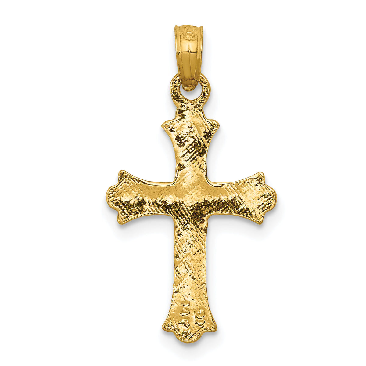 14k Budded Cross Charm-C3827