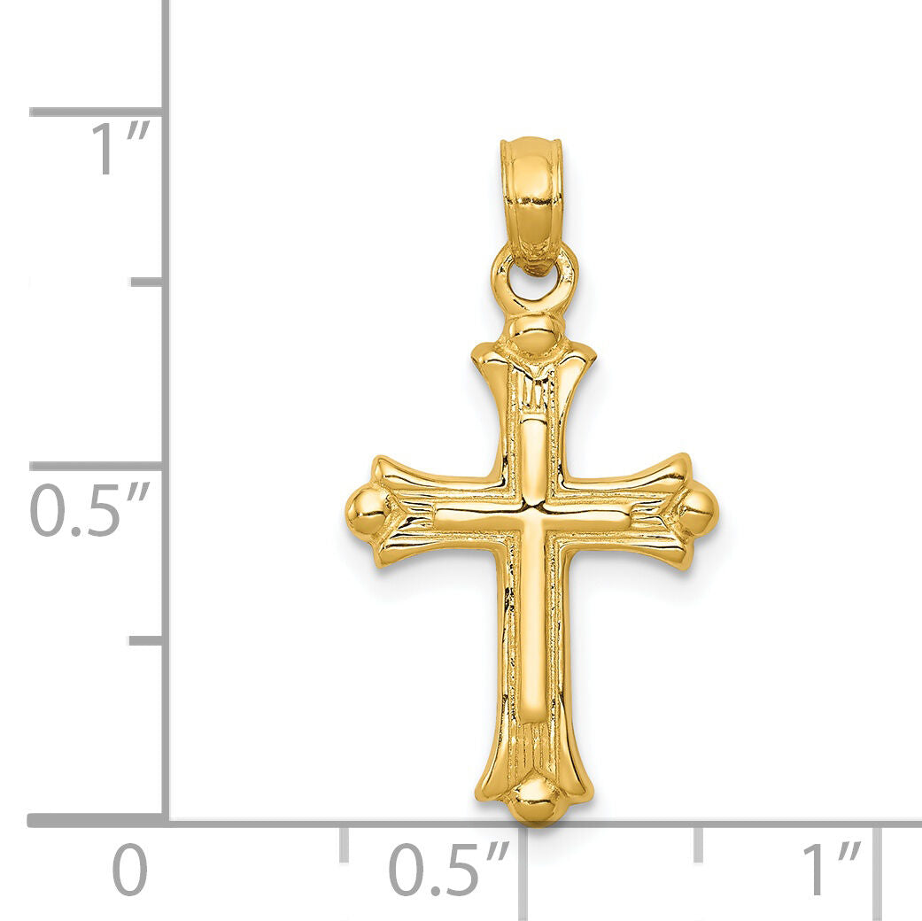 14k Budded Cross Charm-C3827
