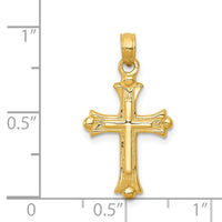 14k Budded Cross Charm-C3827