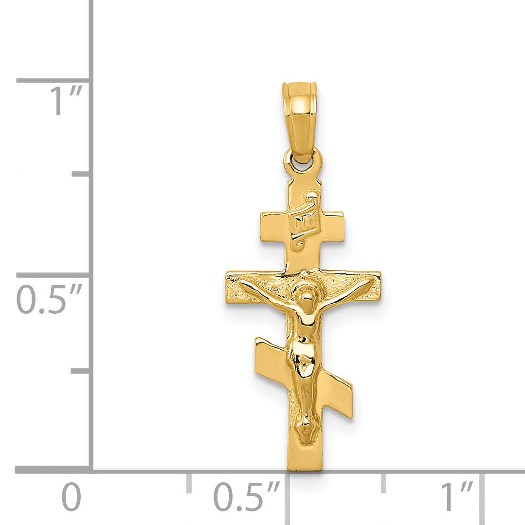 14k Eastern Orthodox Crucifix Charm-C3834