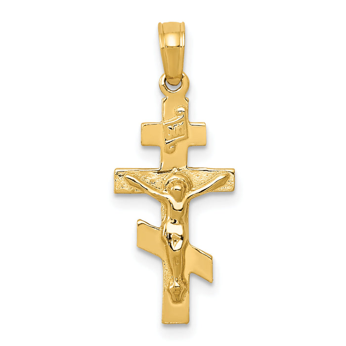 14k Eastern Orthodox Crucifix Charm-C3834