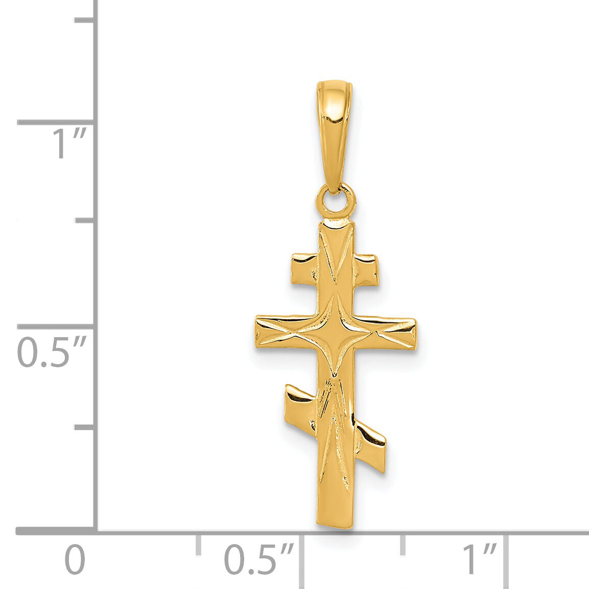 14k Eastern Orthodox Cross Pendant-C3835