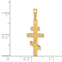 14k Eastern Orthodox Cross Pendant-C3835