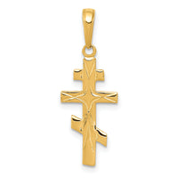 14k Eastern Orthodox Cross Pendant-C3835