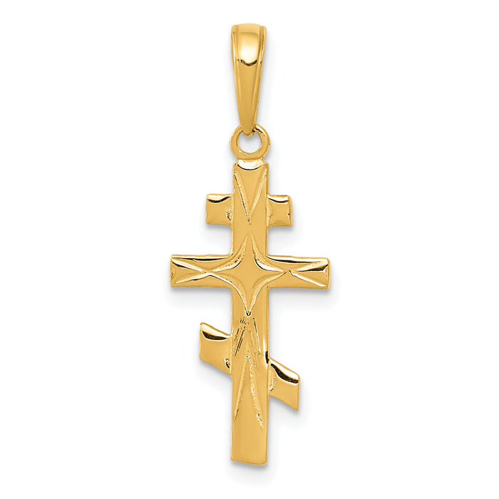 14k Eastern Orthodox Cross Pendant-C3835