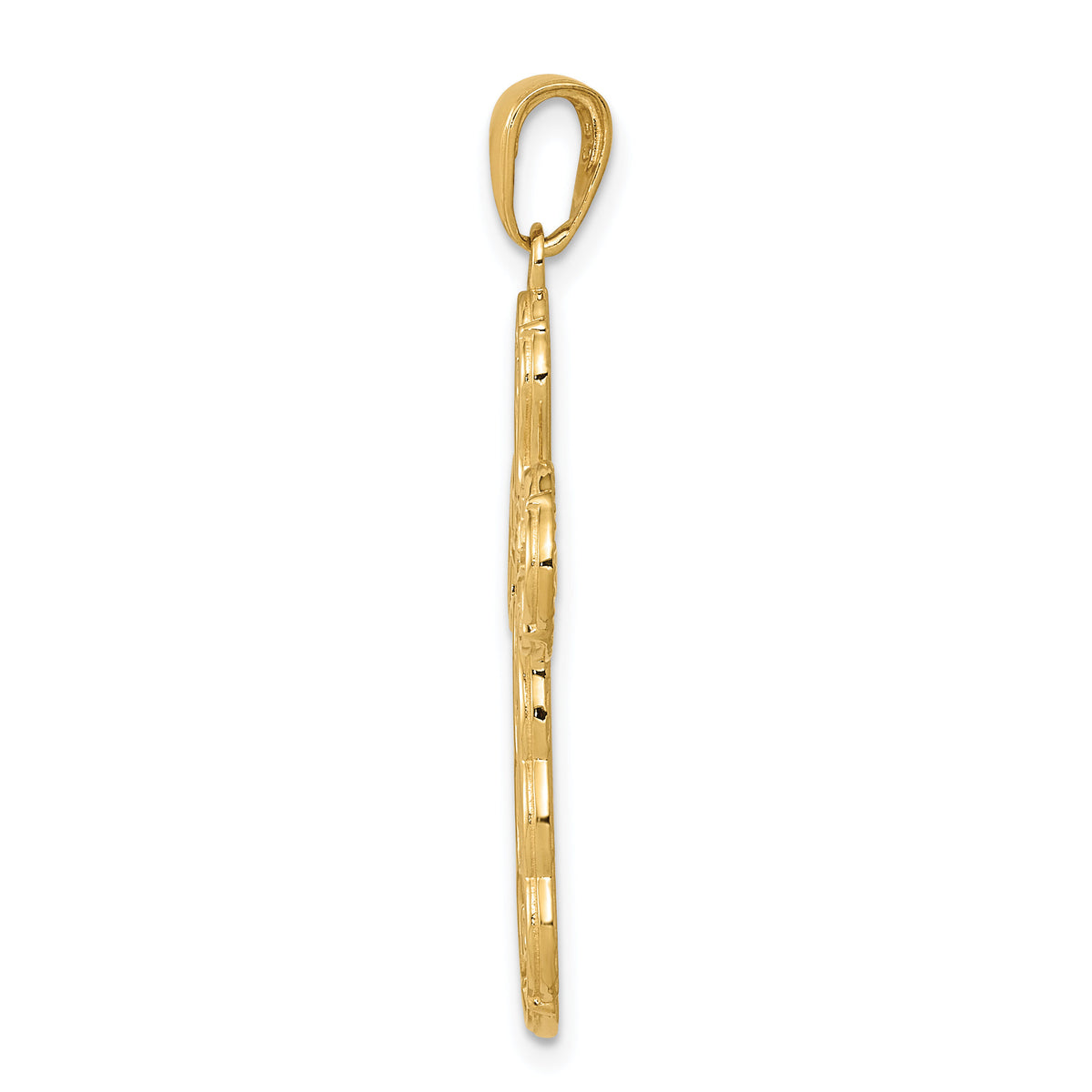 14k Satin Crucifix Pendant-C3837