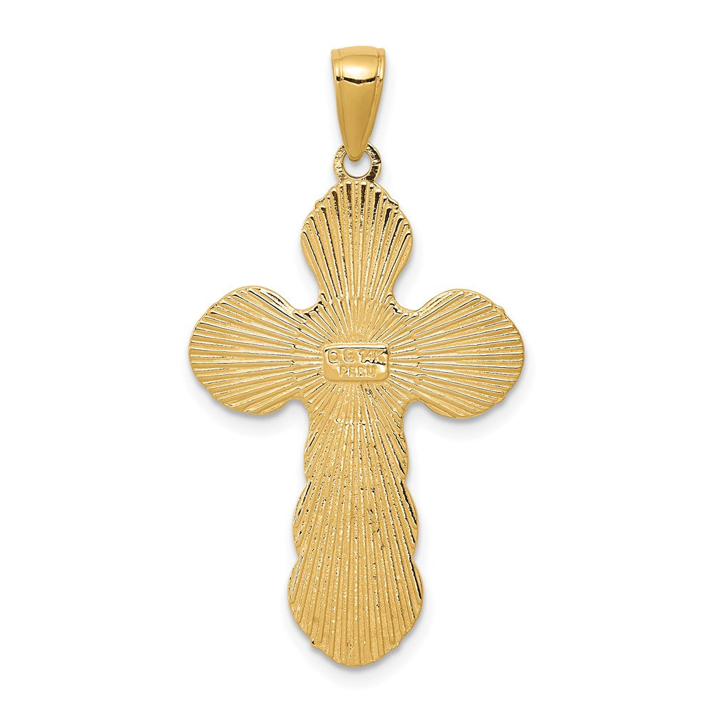 14k Satin Crucifix Pendant-C3837