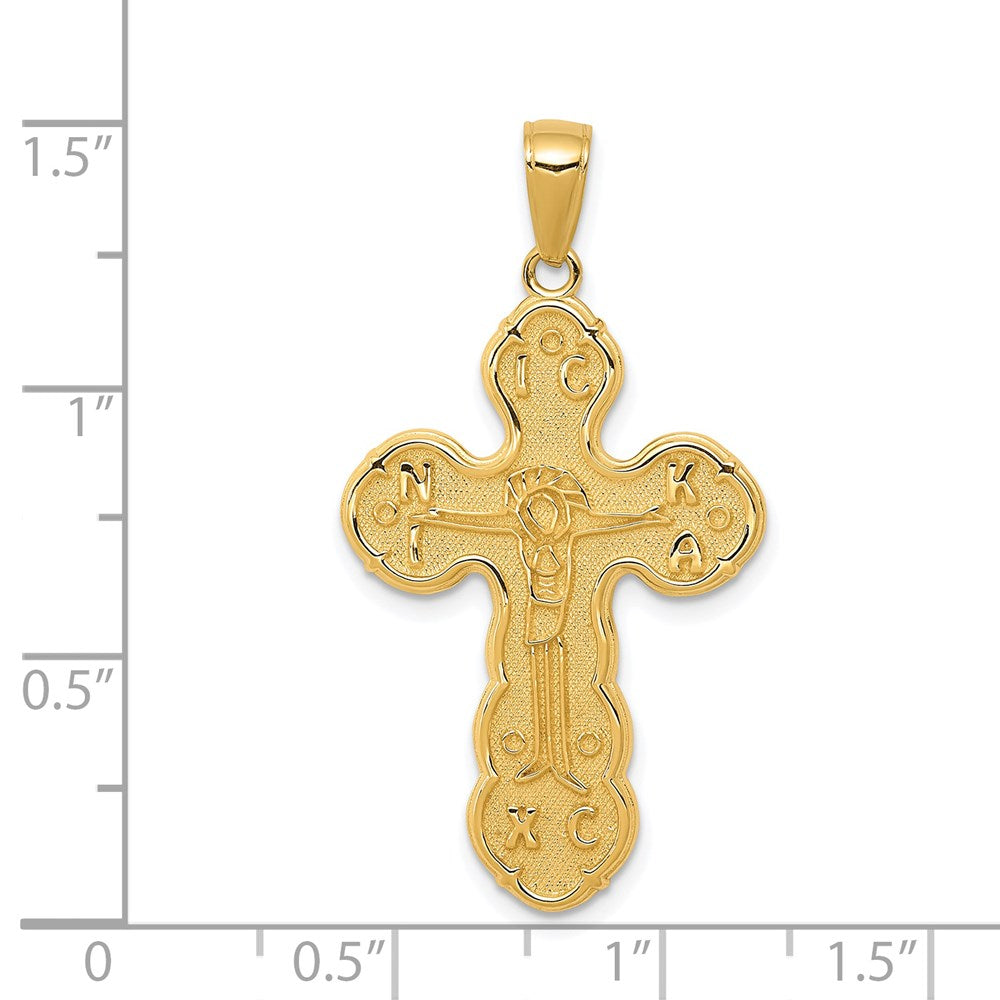 14k Satin Crucifix Pendant-C3837