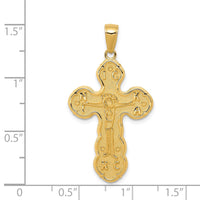 14k Satin Crucifix Pendant-C3837
