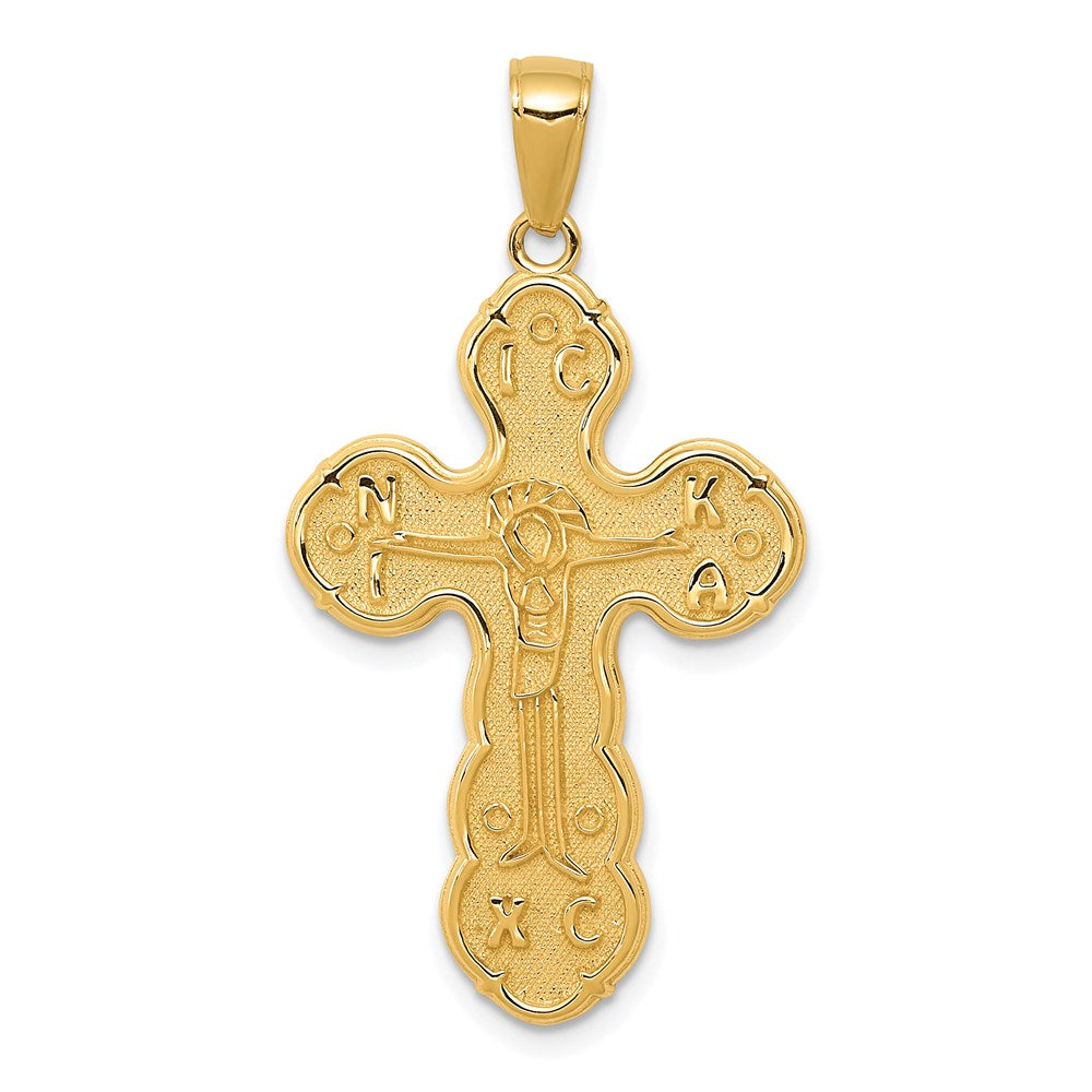 14k Satin Crucifix Pendant-C3837