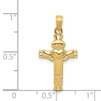 14k Claddagh Cross Charm-C3838