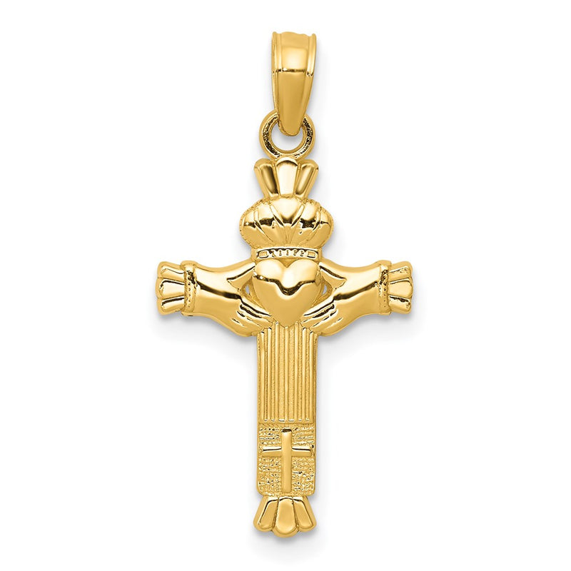 14k Claddagh Cross Charm-C3838