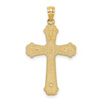 14k Two-tone Hearts Cross Pendant-C3847