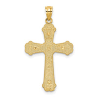 14k Two-tone Hearts Cross Pendant-C3847