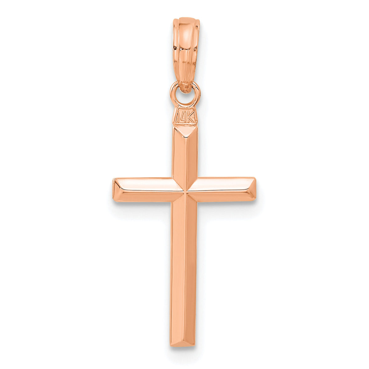 14k Rose Gold Reversible Latin Cross Pendant-C3865R