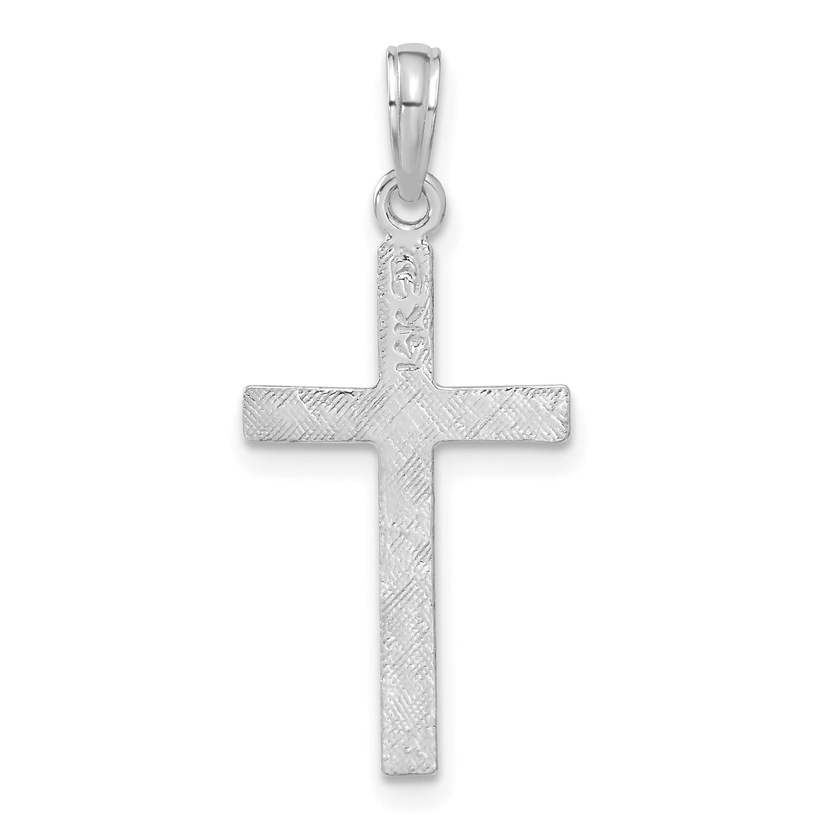 14K White Gold Latin Cross Pendant-C3866W