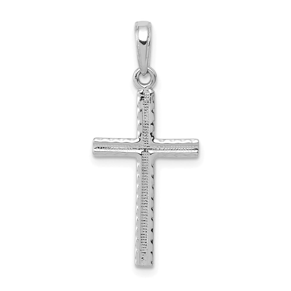 14K White Gold Latin Cross Pendant-C3866W