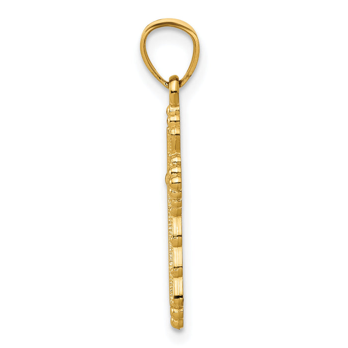 14k Budded Cross Charm-C3872