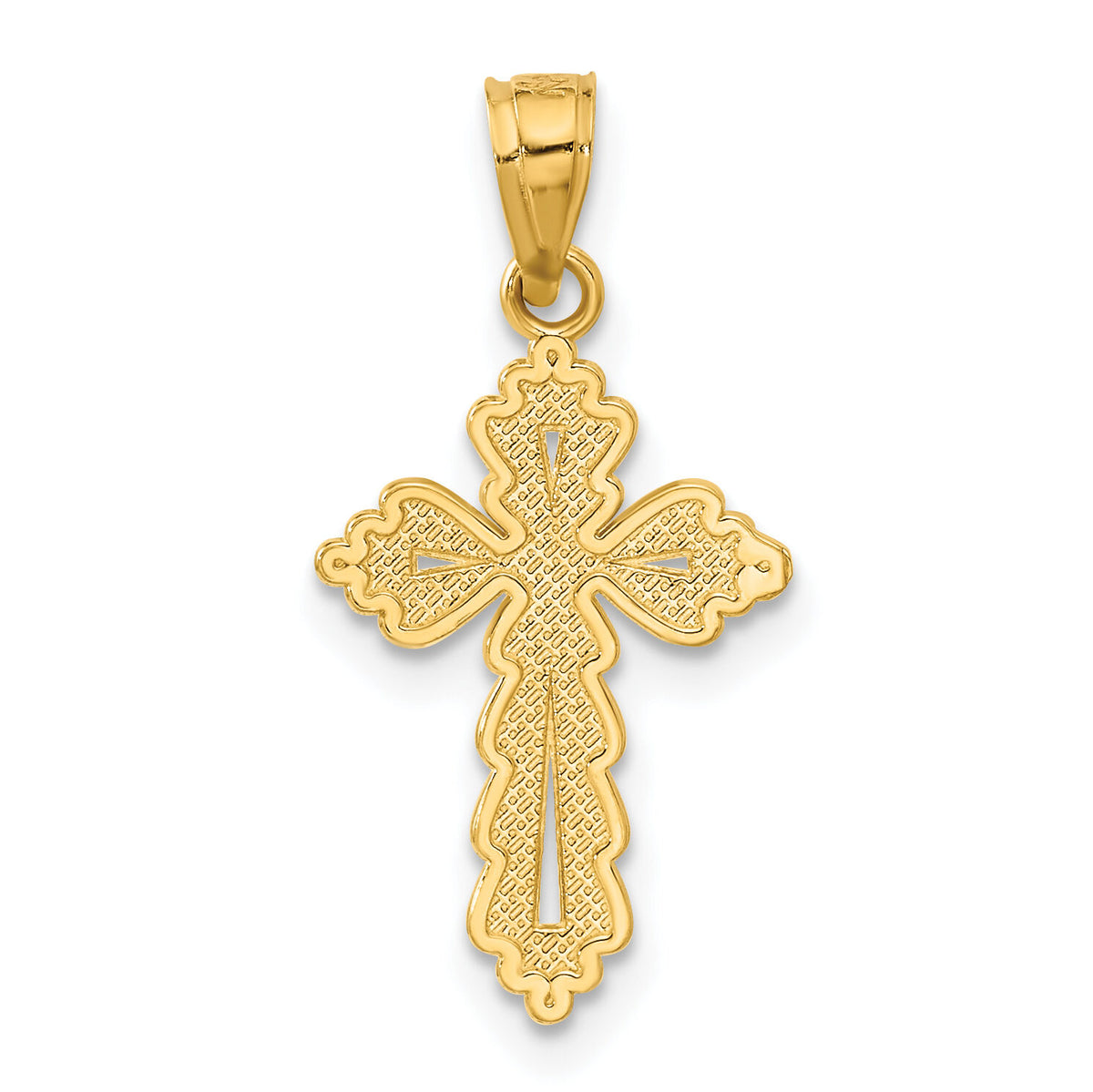 14k Budded Cross Charm-C3872
