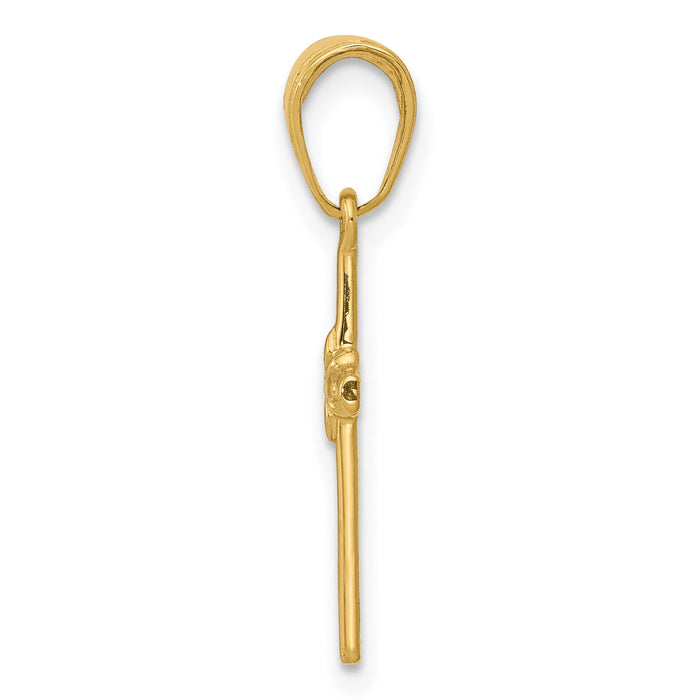 14k Polished Cross Charm-C3882