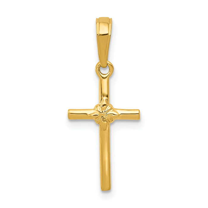 14k Polished Cross Charm-C3882