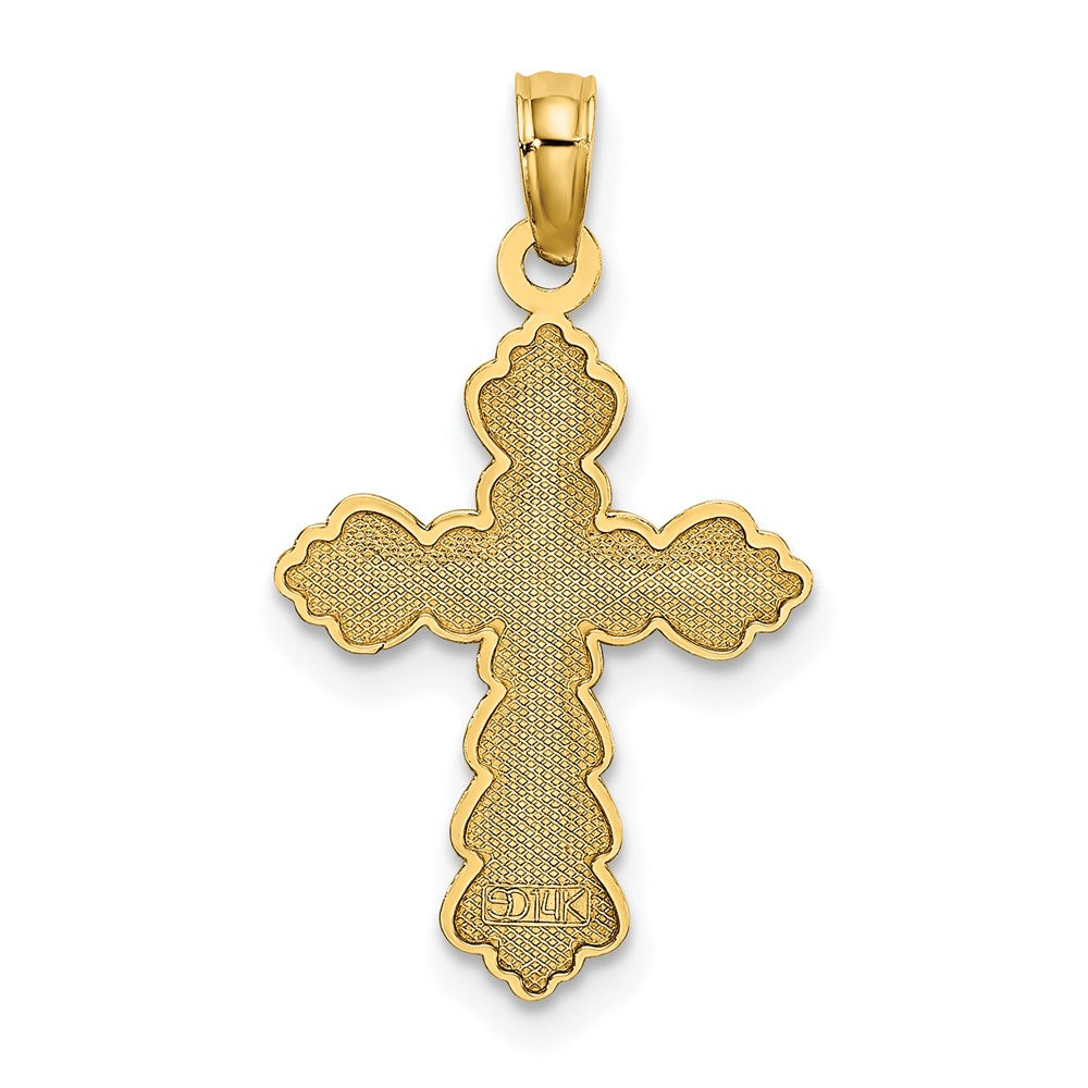 14k Scalloped Cross Charm-C3887