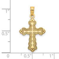 14k Scalloped Cross Charm-C3887