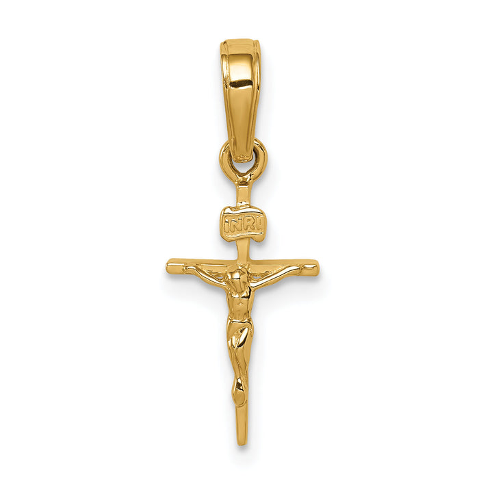 14k Small INRI Crucifix Pendant-C3894