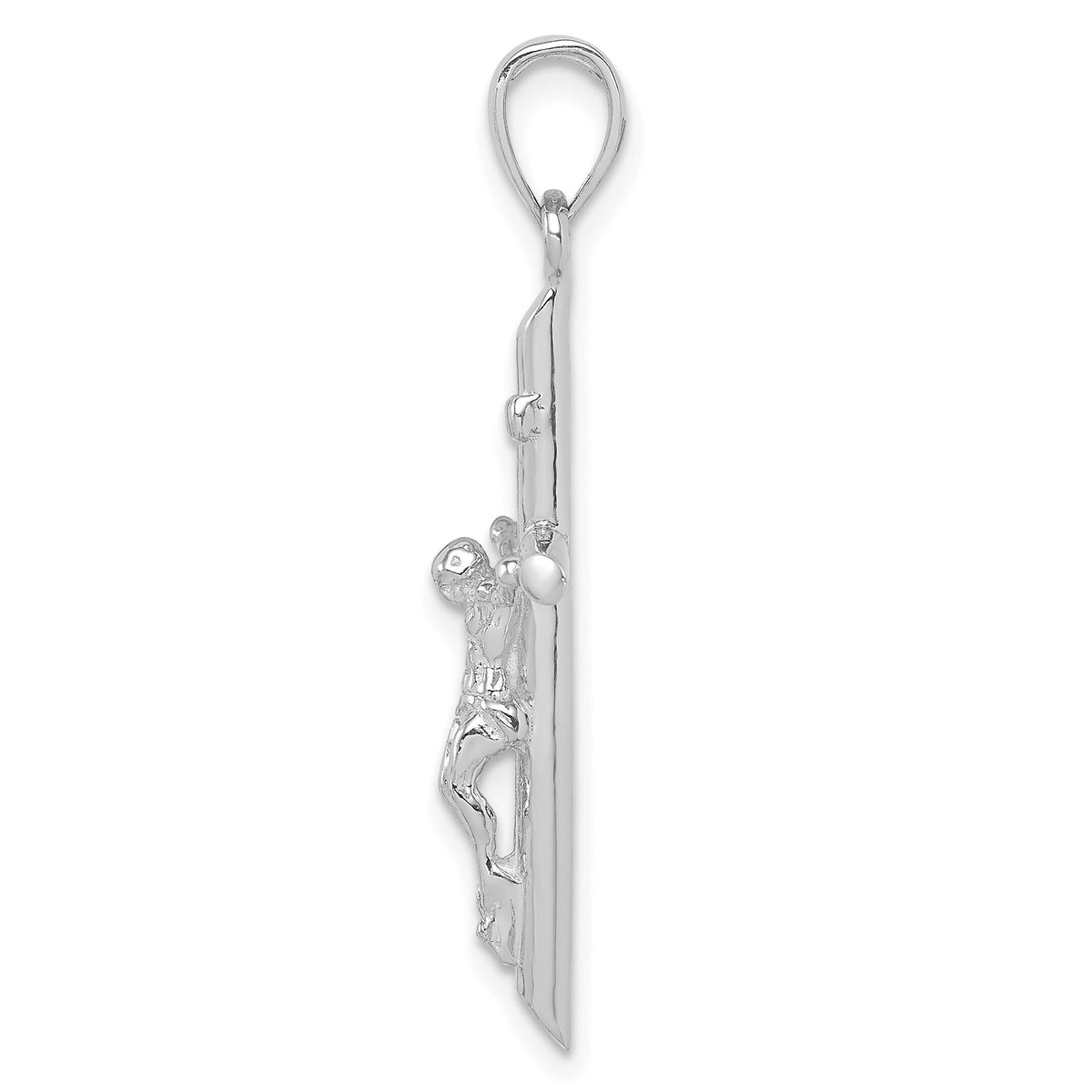 14K White Gold INRI Crucifix Pendant-C3895W
