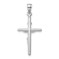 14K White Gold INRI Crucifix Pendant-C3895W