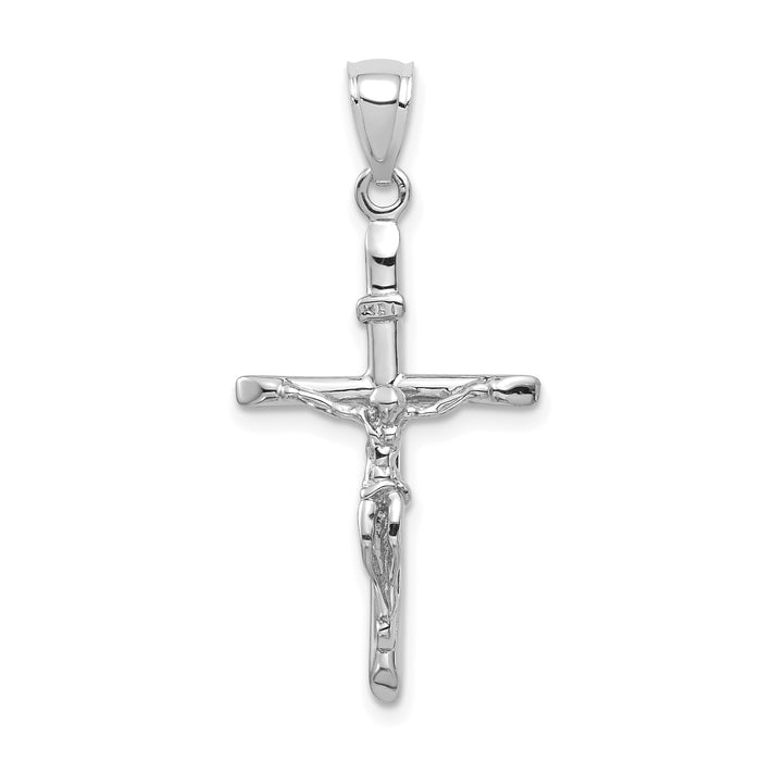 14K White Gold INRI Crucifix Pendant-C3895W