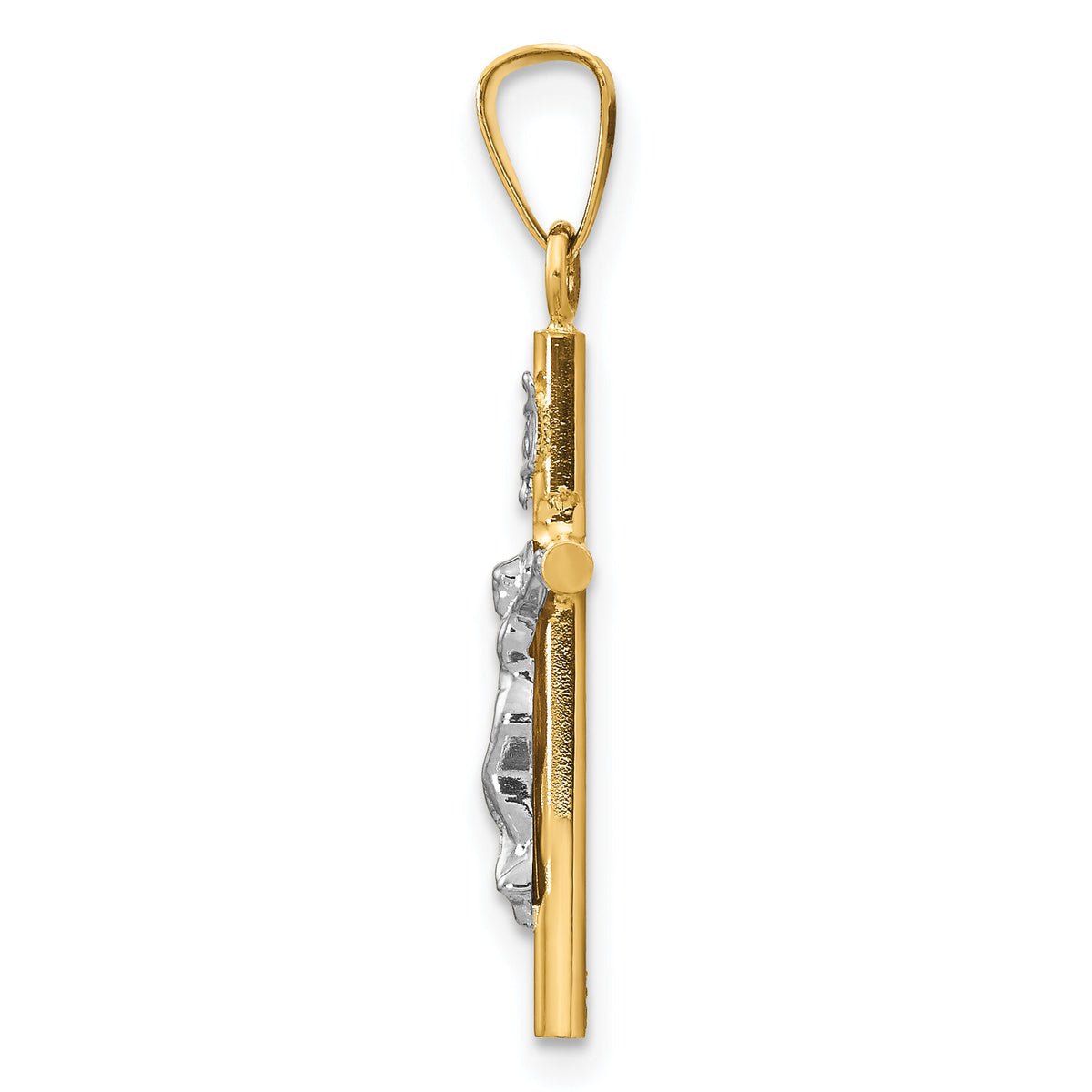 14k Two-tone INRI Crucifix Pendant-C3896