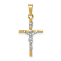 14k Two-tone INRI Crucifix Pendant-C3896
