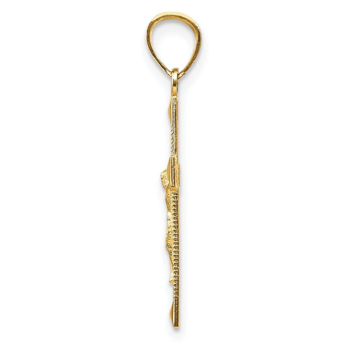 14k Diamond-cut Crucifix Pendant-C3899