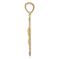 14k Diamond-cut Crucifix Pendant-C3899