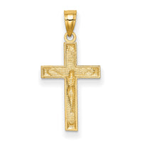 14k Diamond-cut Crucifix Pendant-C3899