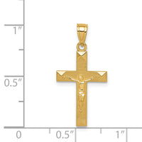 14k Diamond-cut Crucifix Pendant-C3899