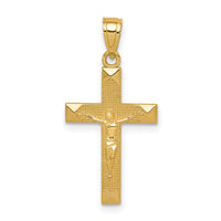 14k Diamond-cut Crucifix Pendant-C3899