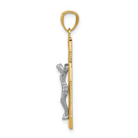 14k Two-tone Crucifix Pendant-C3902