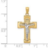 14k Two-tone Crucifix Pendant-C3902