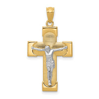 14k Two-tone Crucifix Pendant-C3902