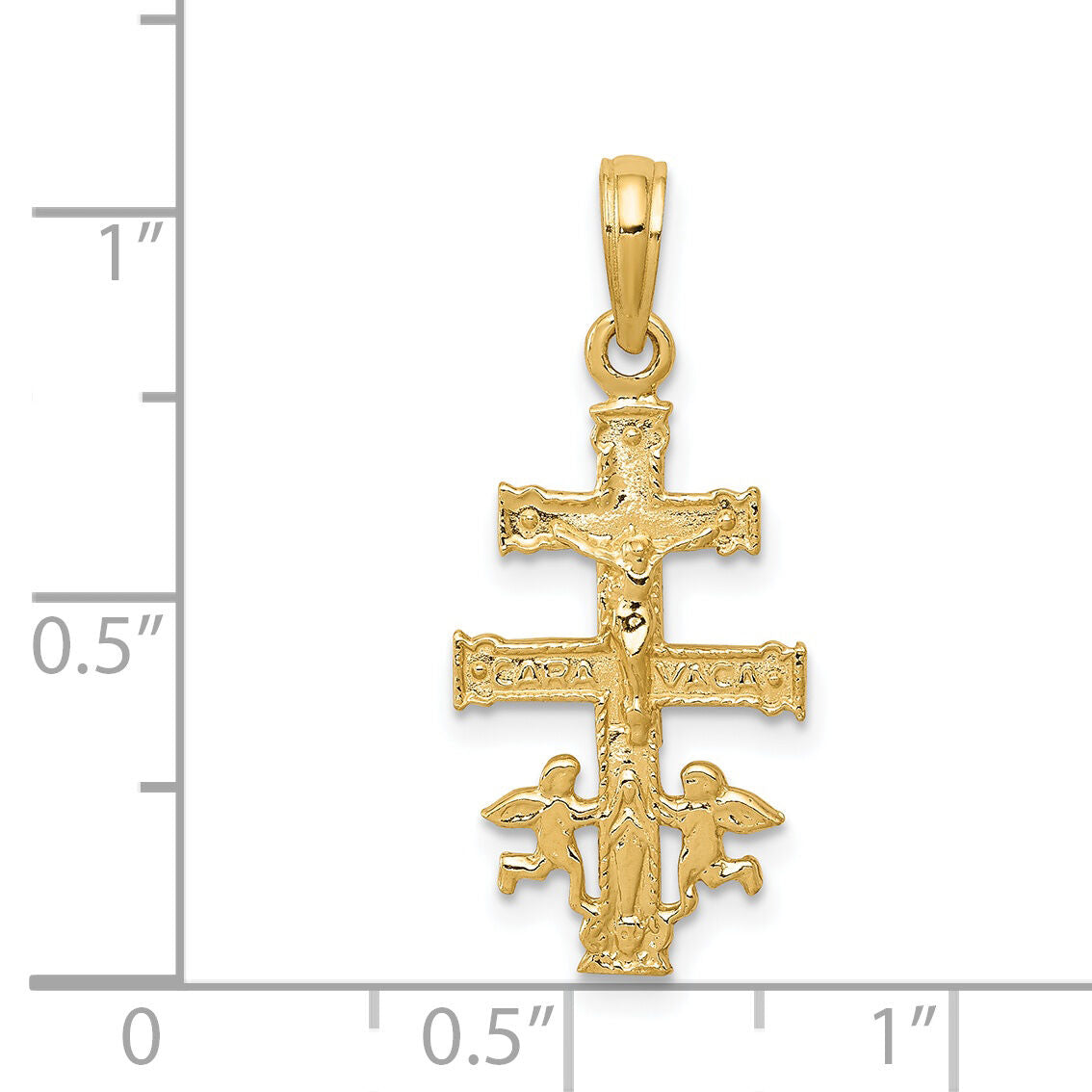 14k Cara Vaca Crucifix Pendant-C3914