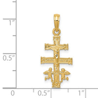 14k Cara Vaca Crucifix Pendant-C3914