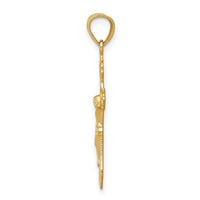 14k Diamond-cut Crucifix Pendant-C3920