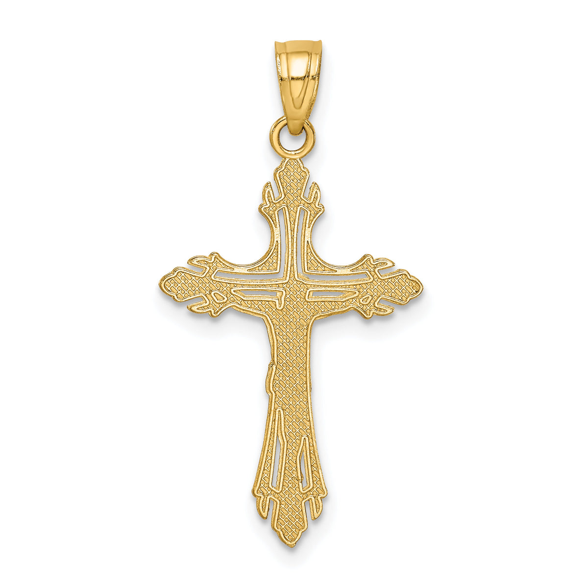 14k Diamond-cut Crucifix Pendant-C3920