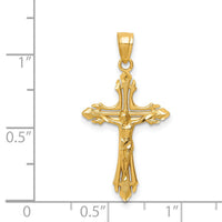 14k Diamond-cut Crucifix Pendant-C3920